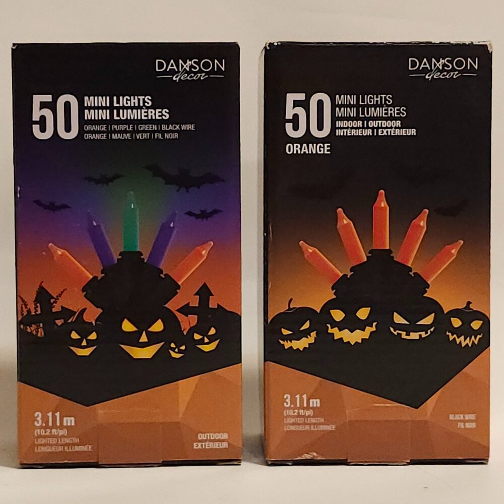 DANSON Decor Mini Lights 50 x 2 Orange Halloween Lights Multicolour Lights